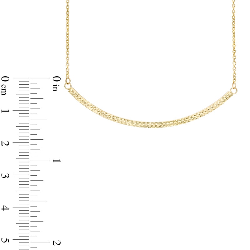 Main Image 2 of Polished Curve Bar Necklace in 10K Gold - 17"