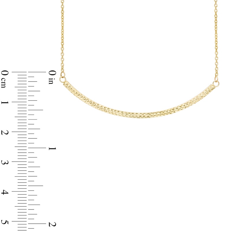 Polished Curve Bar Necklace in 10K Gold - 17"