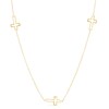 Thumbnail Image 1 of Sideways Cross Station Necklace in 10K Gold