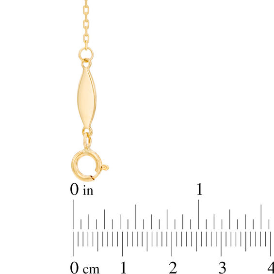 Sideways Cross Station Necklace in 10K Gold