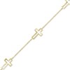 Thumbnail Image 1 of Sideways Cross Station Bracelet in 10K Gold - 7.5"