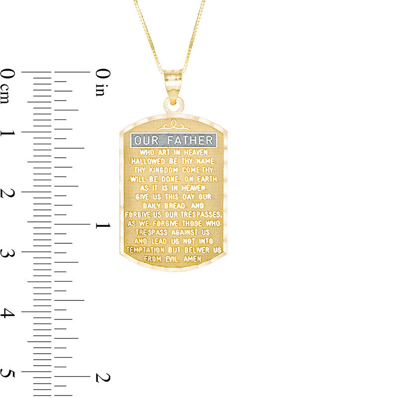 Main Image 2 of Lord's Prayer Dog Tag Pendant in 10K Gold