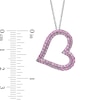 Thumbnail Image 2 of Lab-Created Pink Sapphire Heart Pendant in Sterling Silver