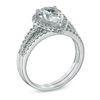 Thumbnail Image 2 of Pear-Shaped Lab-Created White Sapphire Fashion Ring Set in Sterling Silver