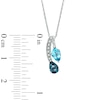 Thumbnail Image 2 of Pear-Shaped London and Swiss Blue Topaz with Diamond Accent Pendant in Sterling Silver