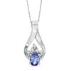 Thumbnail Image 1 of Oval Tanzanite and 1/10 CT. T.W. Diamond Pendant in 14K White Gold