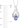 Thumbnail Image 1 of Oval Tanzanite and 1/10 CT. T.W. Diamond Pendant in 14K White Gold