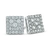 Thumbnail Image 1 of 1/2 CT. T.W. Diamond Square Cluster Stud Earrings in 10K White Gold