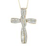 Thumbnail Image 1 of 3/4 CT. T.W. Diamond Twisting Cross Pendant in 10K Gold
