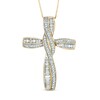 Thumbnail Image 0 of 3/4 CT. T.W. Diamond Twisting Cross Pendant in 10K Gold