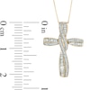 Thumbnail Image 1 of 3/4 CT. T.W. Diamond Twisting Cross Pendant in 10K Gold