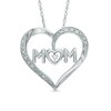 Thumbnail Image 1 of Diamond Accent Heart with "MOM" Pendant in 10K White Gold