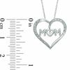 Thumbnail Image 1 of Diamond Accent Heart with "MOM" Pendant in 10K White Gold