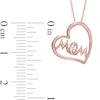 Thumbnail Image 1 of Diamond Accent Curved Heart with "MOM" Pendant in 10K Rose Gold