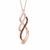 Thumbnail Image 1 of 1/5 CT. T.W. Enhanced Cognac and White Diamond Infinity Waves Pendant in 10K Rose Gold
