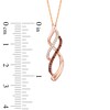 Thumbnail Image 2 of 1/5 CT. T.W. Enhanced Cognac and White Diamond Infinity Waves Pendant in 10K Rose Gold