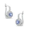 Thumbnail Image 0 of 4.0mm Tanzanite and 5/8 CT. T.W. Diamond Drop Earrings in 14K White Gold