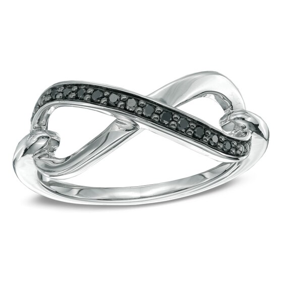 1/15 CT. T.w. Black Diamond Infinity Ring in Sterling Silver