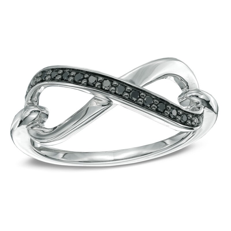 1/15 CT. T.W. Black Diamond Infinity Ring in Sterling Silver