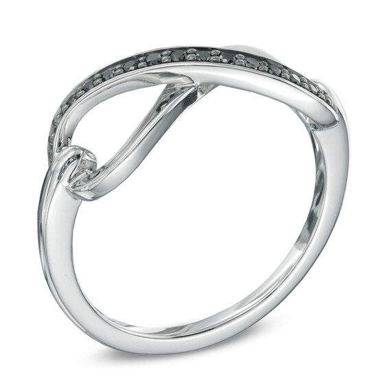 1/15 CT. T.w. Black Diamond Infinity Ring in Sterling Silver
