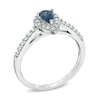 Thumbnail Image 2 of Pear-Shaped Blue Sapphire and 1/4 CT. T.W. Diamond Engagement Ring in 10K White Gold