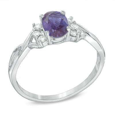 14 Ct Solid Gold 0.48 Natural Alexandrite 0.04 Ctw Diamond Ring Details about   SALE SALE !! 