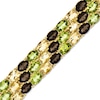 Thumbnail Image 0 of Oval Multi-Gemstone Stack Bracelet in Sterling Silver with 18K Gold Plate