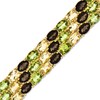Thumbnail Image 1 of Oval Multi-Gemstone Stack Bracelet in Sterling Silver with 18K Gold Plate
