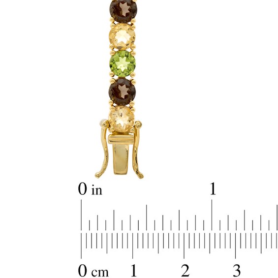 Multi-Gemstone Tennis Bracelet in Sterling Silver with 18K Gold Plate