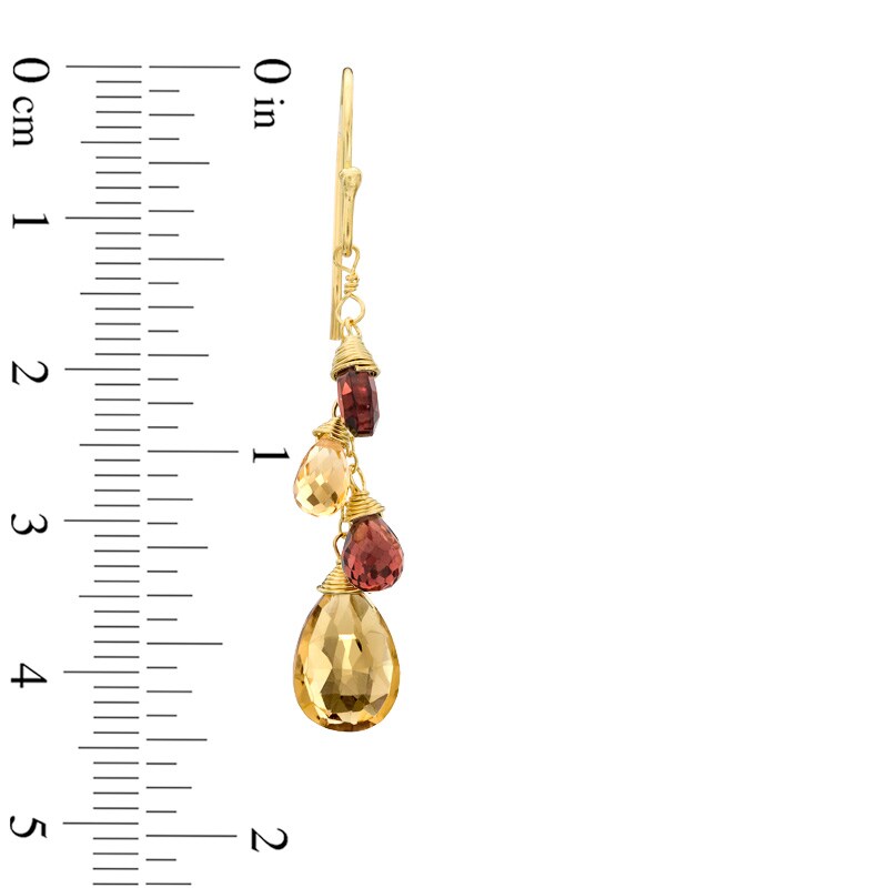 Main Image 2 of Briolette Multi-Gemstone Earrings in Sterling Silver with 18K Gold Plate