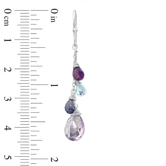 Briolette Multi-Gemstone Earrings in Sterling Silver