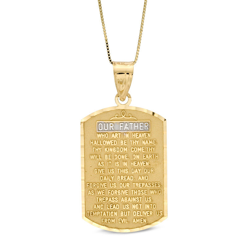 Lord S Prayer Dog Tag Pendant In 10k Gold Zales