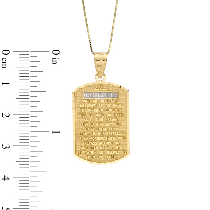 Main Image 2 of Lord's Prayer Dog Tag Pendant in 10K Gold