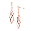 Thumbnail Image 0 of 1/5 CT. T.W. Enhanced Cognac and White Diamond Infinity Waves Drop Earrings in 10K Rose Gold