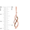 Thumbnail Image 1 of 1/5 CT. T.W. Enhanced Cognac and White Diamond Infinity Waves Drop Earrings in 10K Rose Gold