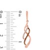 Thumbnail Image 2 of 1/5 CT. T.W. Enhanced Cognac and White Diamond Infinity Waves Drop Earrings in 10K Rose Gold
