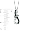 Thumbnail Image 1 of Enhanced Black and White Diamond Accent Abstract Infinity Pendant in Sterling Silver