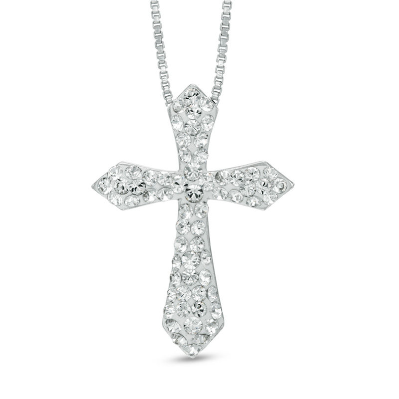 Big Crystal Cross Necklace – www.zewar.co