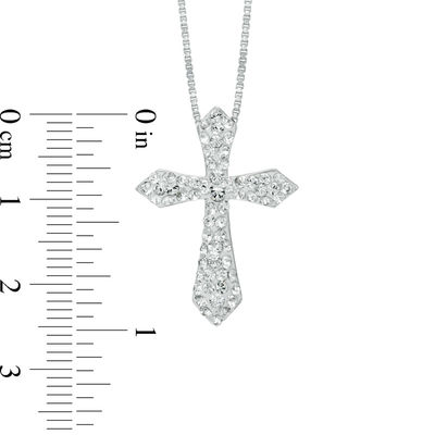 Crystal Cross Pendant in Sterling 