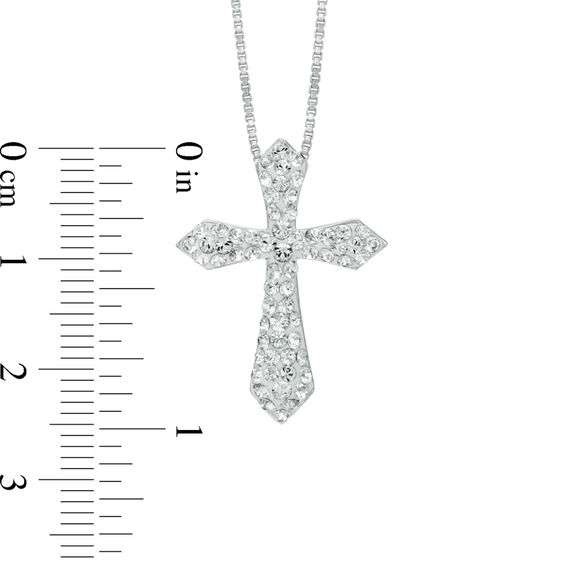 Crystal Cross Pendant in Sterling Silver