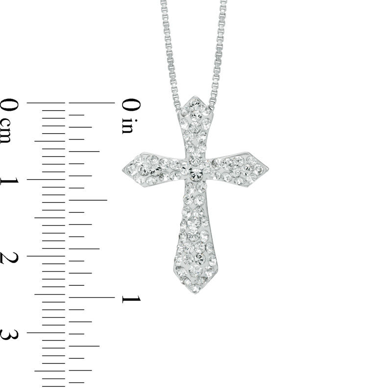 Crystal Cross Pendant in Sterling Silver