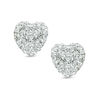 Thumbnail Image 1 of Crystal Heart Stud Earrings in Sterling Silver