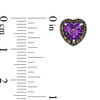 Thumbnail Image 2 of 6.0mm Heart-Shaped Amethyst and Smoky Quartz Stud Earrings in Sterling Silver