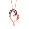 Thumbnail Image 1 of Lab-Created Pink Sapphire and Diamond Accent Heart Pendant in 10K Rose Gold
