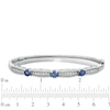 Thumbnail Image 2 of Lab-Created Blue Sapphire and Diamond Accent Bangle in Sterling Silver - 7.5"