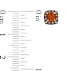 Thumbnail Image 2 of 4.0mm Cushion-Cut Madeira Citrine and 1/6 CT. T.W. Champagne Diamond Stud Earrings in 10K Gold