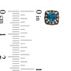 Thumbnail Image 2 of 4.0mm Cushion-Cut London Blue Topaz and 1/6 CT. T.W. Champagne Diamond Stud Earrings in 10K White Gold