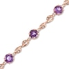 Thumbnail Image 0 of 6.0mm Amethyst and Lab-Created White Sapphire Infinity Bracelet in Sterling Silver with 14K Rose Gold Plate - 7.25"