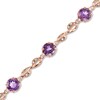 Thumbnail Image 1 of 6.0mm Amethyst and Lab-Created White Sapphire Infinity Bracelet in Sterling Silver with 14K Rose Gold Plate - 7.25"