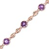 Thumbnail Image 0 of 6.0mm Amethyst and Lab-Created White Sapphire Infinity Bracelet in Sterling Silver with 14K Rose Gold Plate - 7.25"